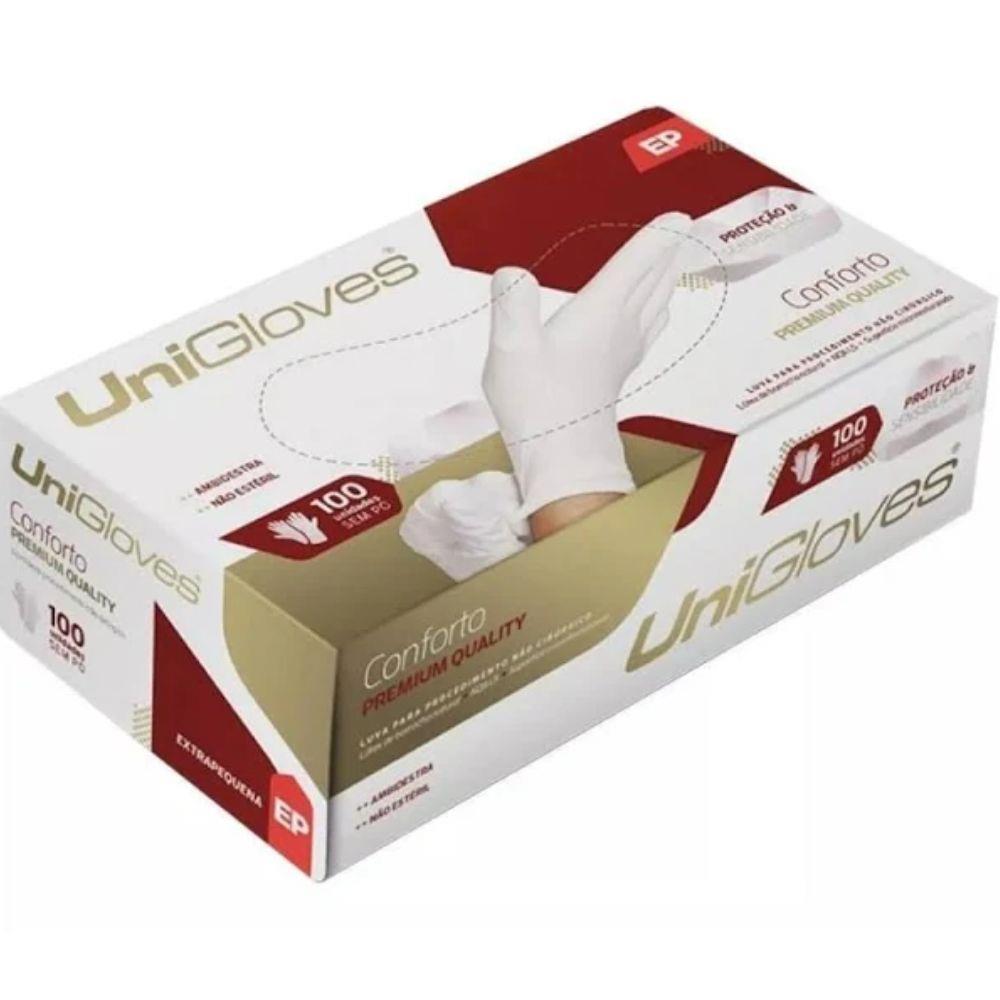 Kit 10 caixas Luva para procedimento de látex sem pó - Unigloves