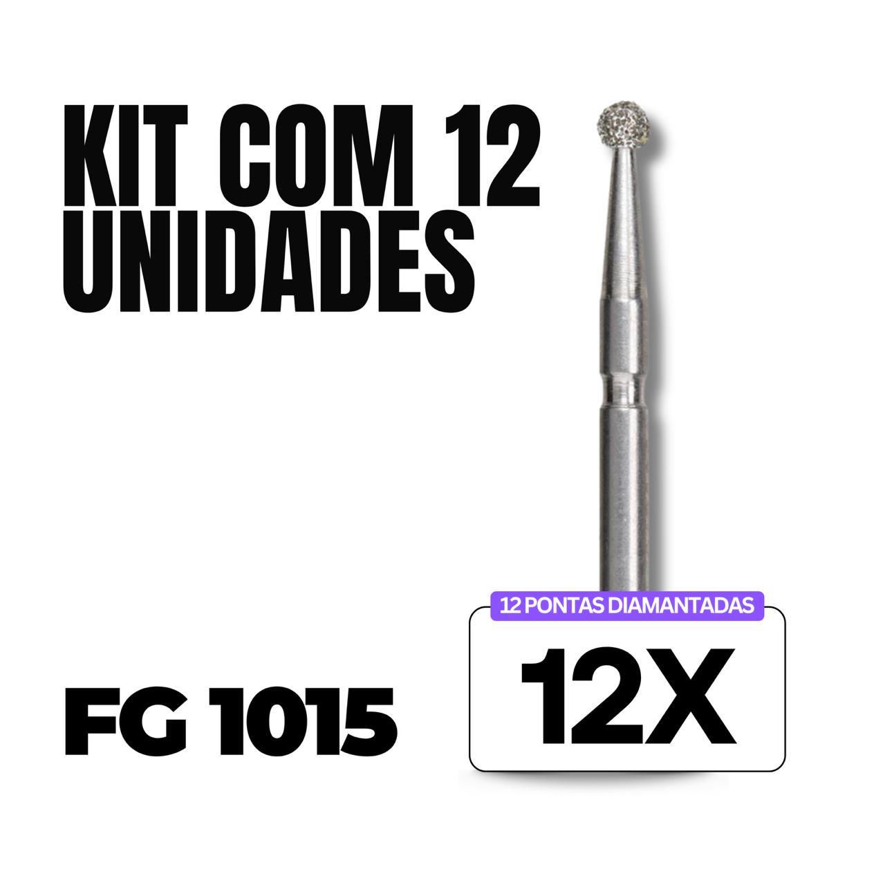 Kit 12 Pontas Diamantadas FG 1015 - Dental Market