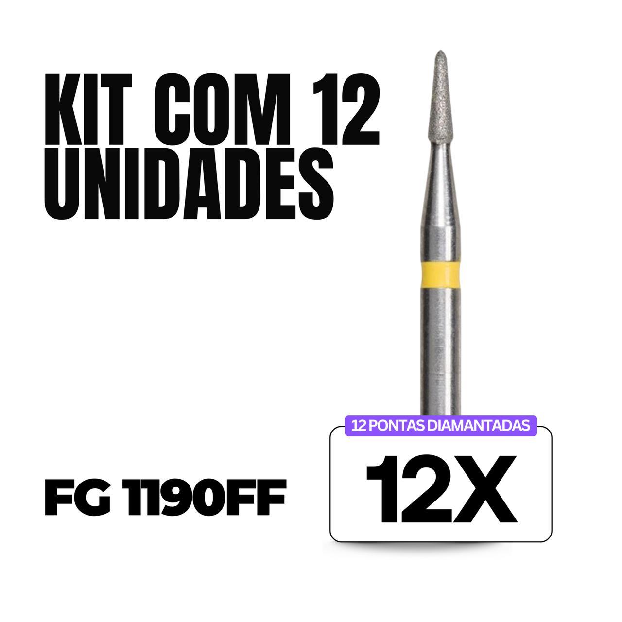 Kit 12 Pontas Diamantadas FG 1190FF - Dental Market