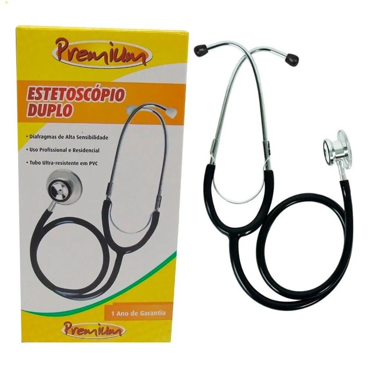 Estetoscopio Adulto Duplo Inox Estcard - Premium