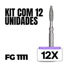 Kit 12 Pontas Diamantadas FG 1111 - Dental Market